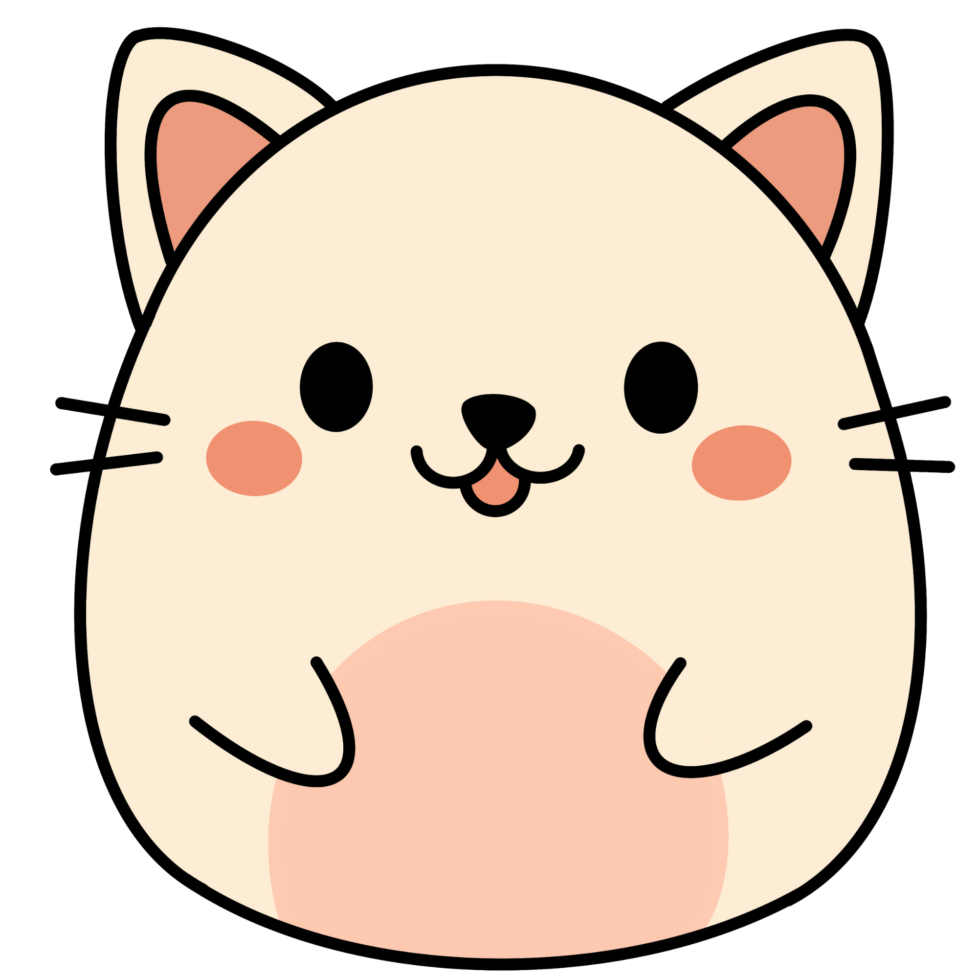 Peach Kitty Kawaii Plushie Cross-Stitch Pattern